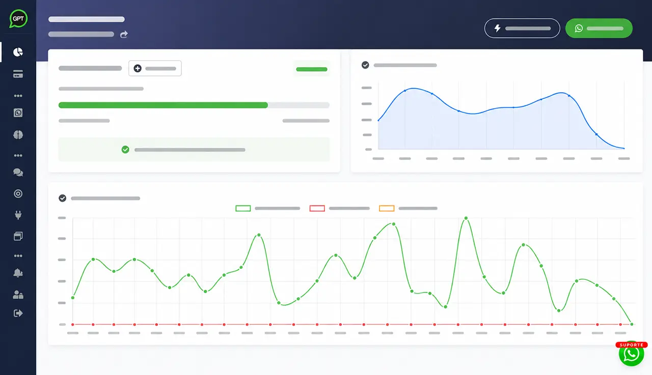 Dashboard de métricas e automações do Whatsplaid