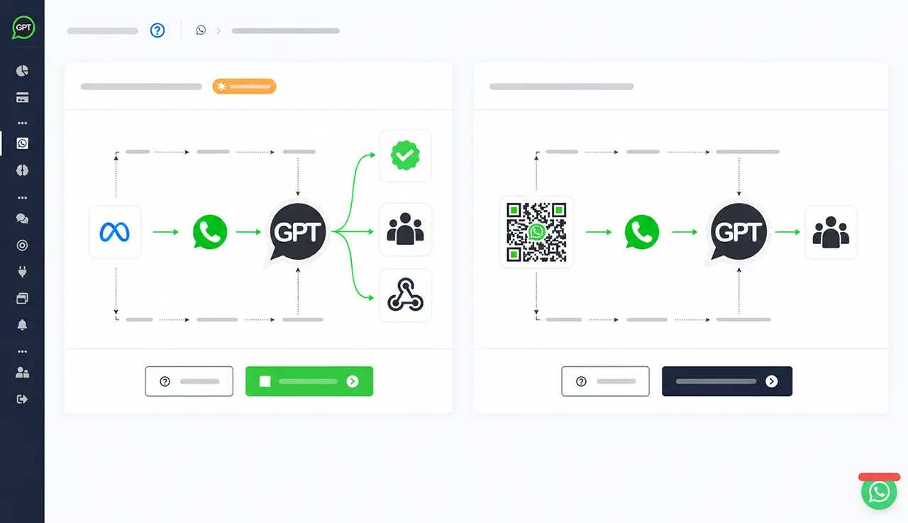 Fluxos de integração entre WhatsApp, GPT e canais conectados